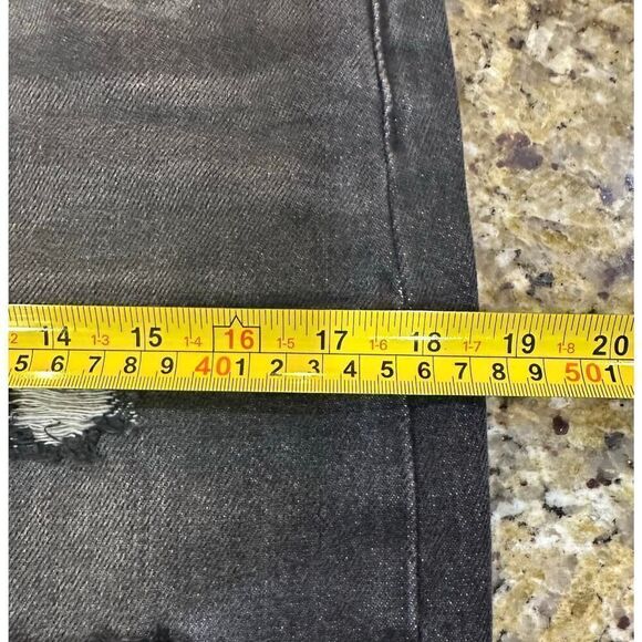 We the Free Distressed Denim Mini Black Jean Destroyed Skirt Free People Size 30 - Picture 9 of 11